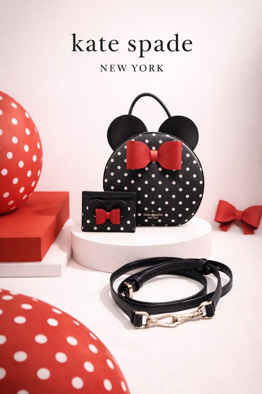 Kate Spade Disney Minnie Mouse Crossbody & Matching Card Holder - Authentic
